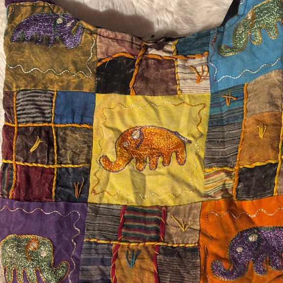 Colorful Boho Patchwork Shoulder Bag Handmade - Picture 2 of 6
